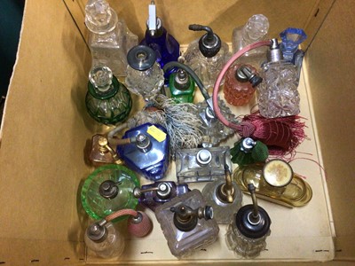 Lot 312 - Collection of old glass scent bottles including Art Deco