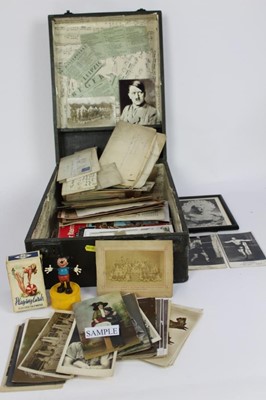 Lot 1198 - Postcards selection in wooden box including military