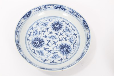 Lot 4 - Pair of Chinese Guangxu blue and white saucer dishes