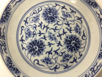 Lot 4 - Pair of Chinese Guangxu blue and white saucer dishes
