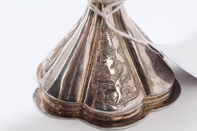 Lot 27 - Livery Company Interest- fine Edwardian silver table salt of hour glass form, a copy of the 16th century original in possession of the Worshipful Company of Ironmongers