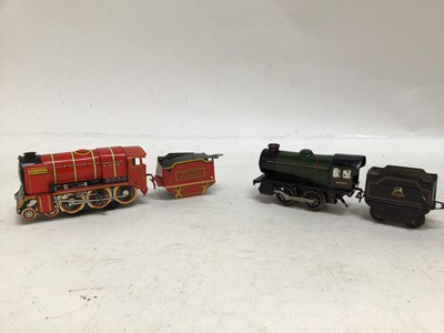 Lot 190 - Collection of tin plate trains made in England