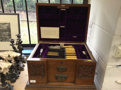 Lot 64 - Edwardian part canteen of silver plated Old English pattern cutlery in good quality case