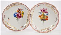 Lot 258 - Pair 18th century Meissen porcelain dishes,...