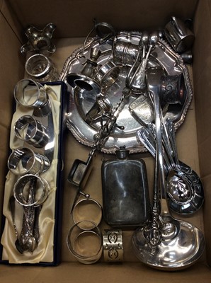 Lot 690 - Box of silver and plated wares