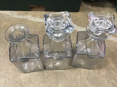Lot 166 - Set of four decanters with silver wine labels