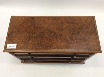 Lot 1939 - Burr walnut three draw collectors cabinet