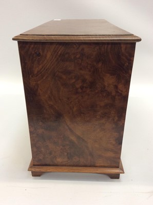 Lot 1939 - Burr walnut three draw collectors cabinet