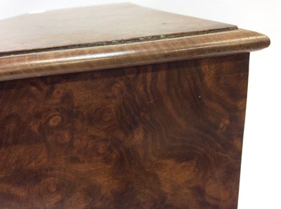 Lot 1939 - Burr walnut three draw collectors cabinet