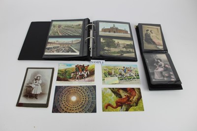 Lot 1128 - Postcards in albums and loose, good real photographic cards, horse racing