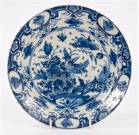 Lot 266 - 18th century Dutch Delft blue and white plate...