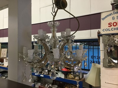 Lot 186 - Eight branch glass chandelier