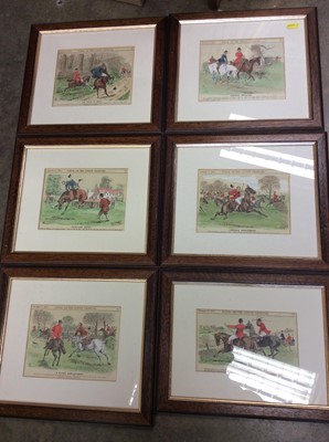 Lot 433 - Group pictures and prints including set of six “Punch, or the London Charivari” hunting prints