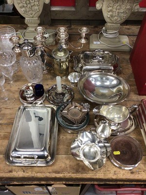 Lot 35 - Quantity of silver plate,  including tureens, candlesticks, etc