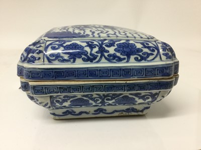 Lot 1 - Chinese blue and white ‘Dragon’ box and cover, Wanli six-character mark