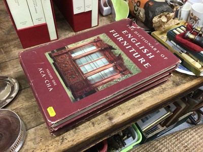 Lot 40 - The Dictionary of English Furniture Vols 1-3, Revised Edition by Ralph Edwards, published by Country Life