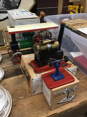 Lot 41 - Mamod Steam Tractor in box, steam engine and polishing machine
