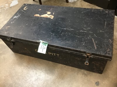 Lot 1011 - Antique tin trunk