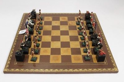 Lot 1880 - Painted metal chess set