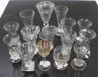 Lot 277 - Two Georgian ale flutes with wrythen...