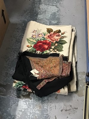 Lot 69 - Heavy embroidered wool bedspread and a Kashmiri embroidery
