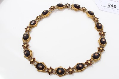 Lot 240 - Victorian garnet choker necklace, bracelet and earrings