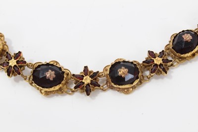 Lot 240 - Victorian garnet choker necklace, bracelet and earrings