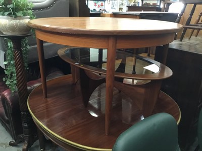 Lot 963 - Teak extending dining table and teak coffee table with glass top