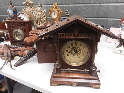 Lot 266 - Collection of various clocks including miniature longcase, cuckoo etc