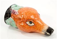 Lot 280 - 19th century French porcelain fox mask stirrup...