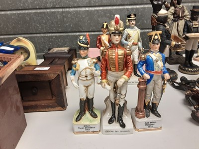 Lot 267 - Five continental military figures and a selection of lead figures