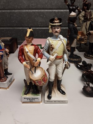 Lot 267 - Five continental military figures and a selection of lead figures