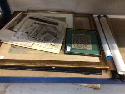 Lot 77 - Collection of mostly loose 18th and 19th century prints, including topographical, historical, etc, and other later ephemera