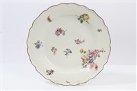 Lot 284 - Mid-18th century Chelsea polychrome plate,...