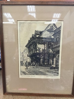 Lot 200 - Leonard Russell Squirrell (1893-1979) - signed etching in glazed frame - The Ancient House, Ipswich