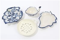 Lot 288 - Unusual 18th century Wedgwood leaf-shaped blue...