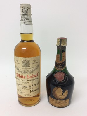 Lot 9 - Bottle of white label whiskey, bottle of Benedictine