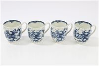 Lot 289 - Four 18th century Worcester blue and white...