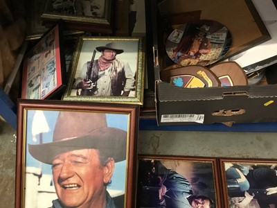 Lot 211 - Collection of items to include John Wayne pictures, various DVDs, alcohol miniatures and sundries