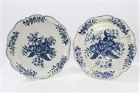 Lot 292 - Two mid-18th century Worcester blue and white...