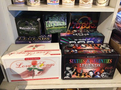 Lot 222 - Various items, including a collection of glassware, Royal memorabilia, Danbury Mint collectors plates, DVD's and CD's, metalwares, games