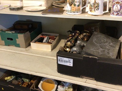 Lot 222 - Various items, including a collection of glassware, Royal memorabilia, Danbury Mint collectors plates, DVD's and CD's, metalwares, games