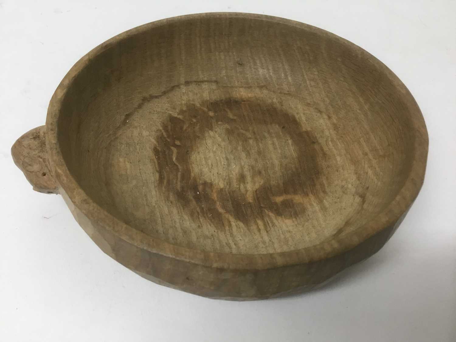 Lot 14 - Robert Mouseman Thompson carved oak nut bowl