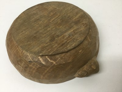 Lot 14 - Robert Mouseman Thompson carved oak nut bowl