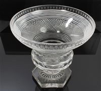 Lot 294 - Edwardian cut glass bowl with pineapple cut...