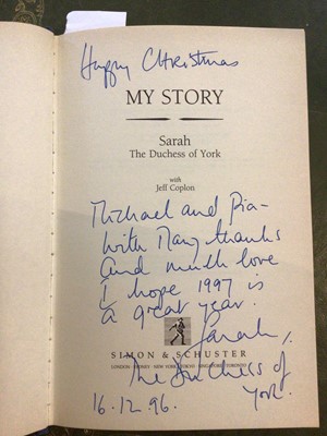 Lot 223 - Duchess of York / Fergie autobiography, signed with Christmas message by Fergie on title page
