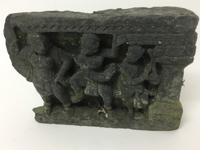 Lot 164 - Indian black stone carved frieze section
