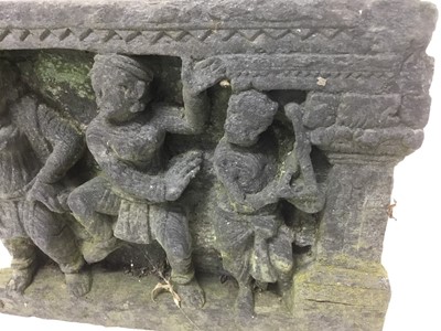 Lot 164 - Indian black stone carved frieze section