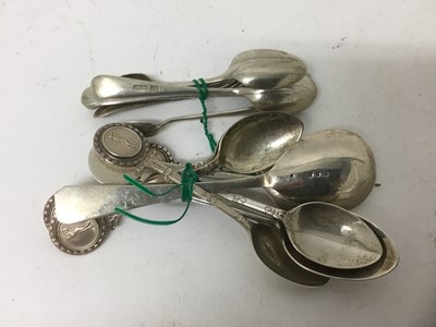 Lot 685 - Assorted silver cutlery and sugar nips