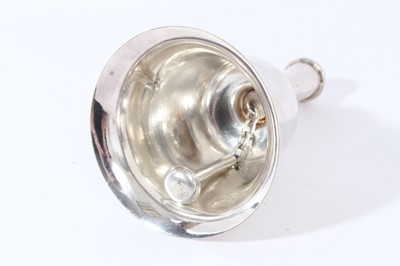 Lot 22 - George V silver handled table bell of typical form (Chester 1912)